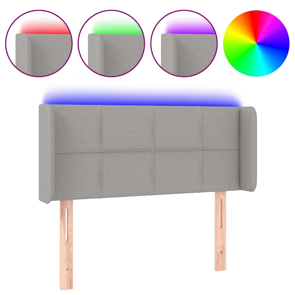 Vidaxl hoofdbord led 83x16x78 88 cm stof lichtgrijs