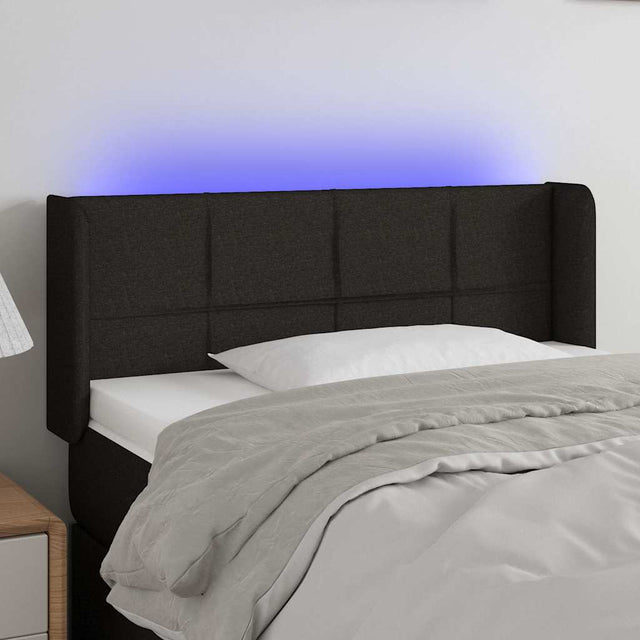 Vidaxl hoofdbord led 83x16x78 88 cm stof zwart
