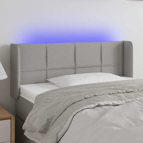 Vidaxl hoofdbord led 103x16x78 88 cm stof lichtgrijs