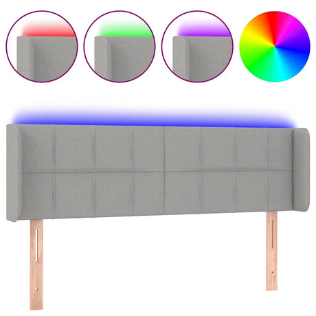Vidaxl hoofdbord led 147x16x78 88 cm stof lichtgrijs