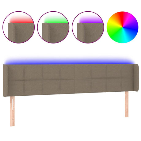 Vidaxl hoofdbord led 163x16x78 88 cm stof taupe