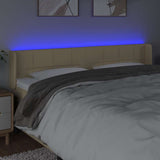 Vidaxl hoofdbord led 163x16x78 88 cm stof crèmekleurig