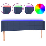 Vidaxl hoofdbord led 183x16x78 88 cm stof blauw