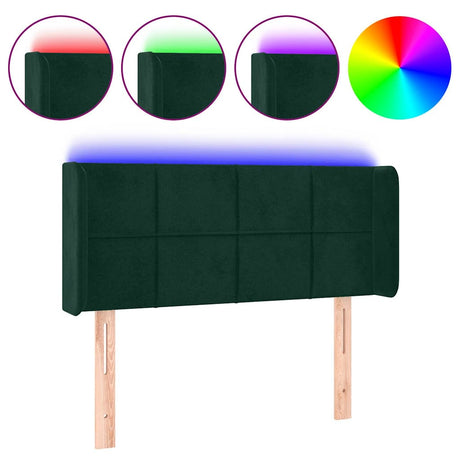 Vidaxl hoofdbord led 83x16x78 88 cm fluweel donkergroen