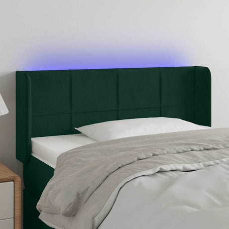 Vidaxl hoofdbord led 83x16x78 88 cm fluweel donkergroen