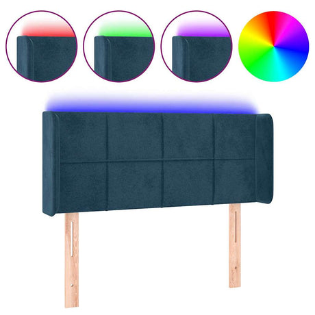 Vidaxl hoofdbord led 83x16x78 88 cm fluweel donkergroen
