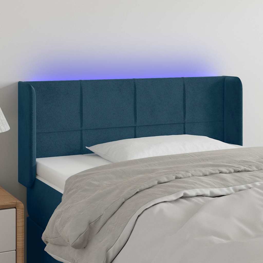 Vidaxl hoofdbord led 83x16x78 88 cm fluweel donkergroen