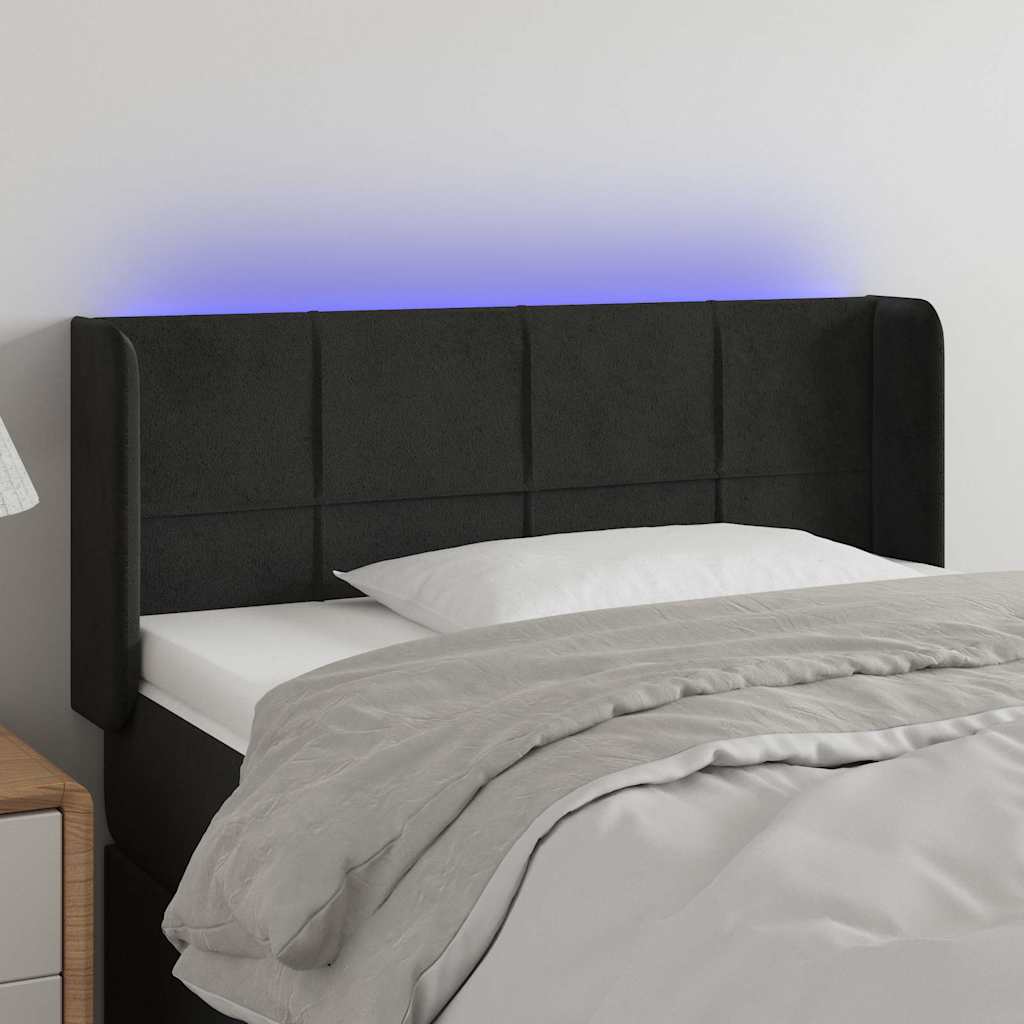 Vidaxl hoofdbord led 103x16x78 88 cm fluweel zwart