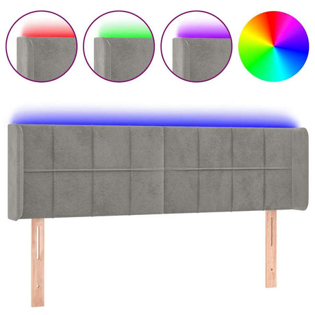Vidaxl hoofdbord led 147x16x78 88 cm fluweel lichtgrijs