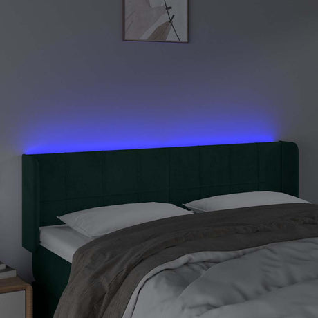 Vidaxl hoofdbord led 147x16x78 88 cm fluweel donkergroen