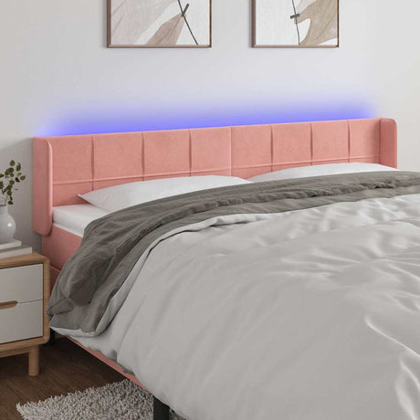 Vidaxl hoofdbord led 163x16x78 88 cm fluweel roze