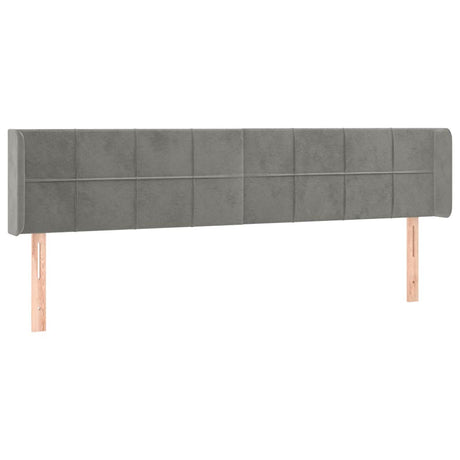 Vidaxl hoofdbord led 183x16x78 88 cm fluweel lichtgrijs