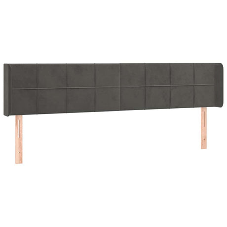 Vidaxl hoofdbord led 183x16x78 88 cm fluweel donkergrijs