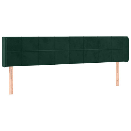 Vidaxl hoofdbord led 183x16x78 88 cm fluweel donkergroen