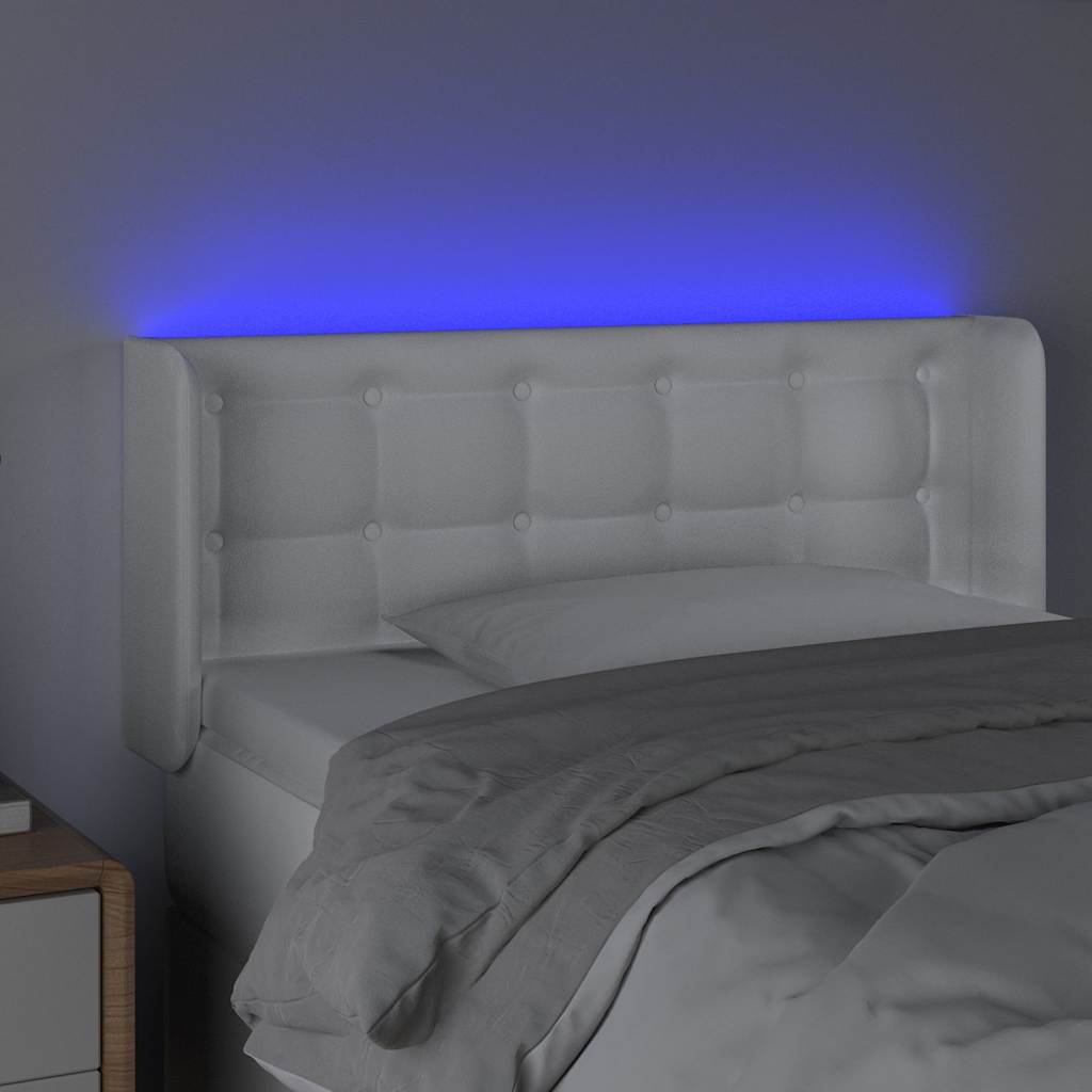 Vidaxl hoofdbord led 83x16x78 88 cm kunstleer wit