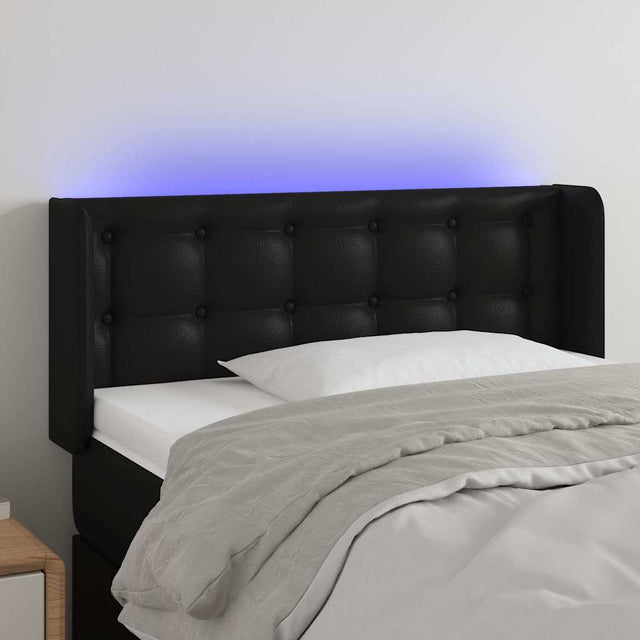 Vidaxl hoofdbord led 93x16x78 88 cm kunstleer zwart