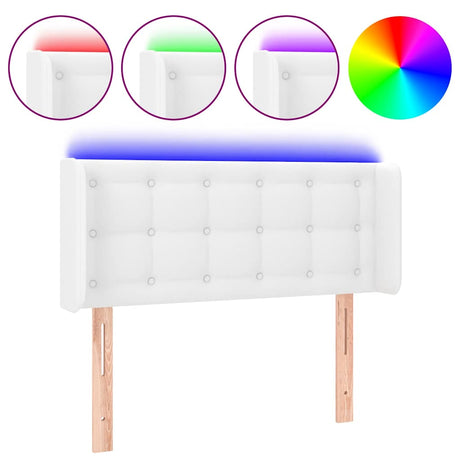 Vidaxl hoofdbord led 93x16x78 88 cm kunstleer wit