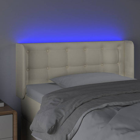 Vidaxl hoofdbord led 103x16x78 88 cm kunstleer crèmekleurig