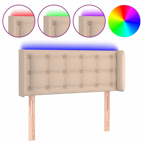 Vidaxl hoofdbord led 103x16x78 88 cm kunstleer cappuccinokleurig