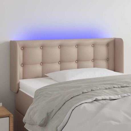 Vidaxl hoofdbord led 103x16x78 88 cm kunstleer cappuccinokleurig