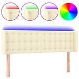 Vidaxl hoofdbord led 147x16x78 88 cm kunstleer crèmekleurig