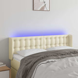 Vidaxl hoofdbord led 147x16x78 88 cm kunstleer crèmekleurig