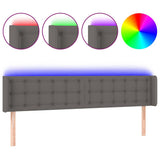 Vidaxl hoofdbord led 183x16x78 88 cm kunstleer grijs