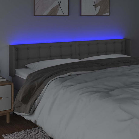 Vidaxl hoofdbord led 183x16x78 88 cm kunstleer grijs