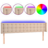 Vidaxl hoofdbord led 183x16x78 88 cm kunstleer cappuccinokleurig