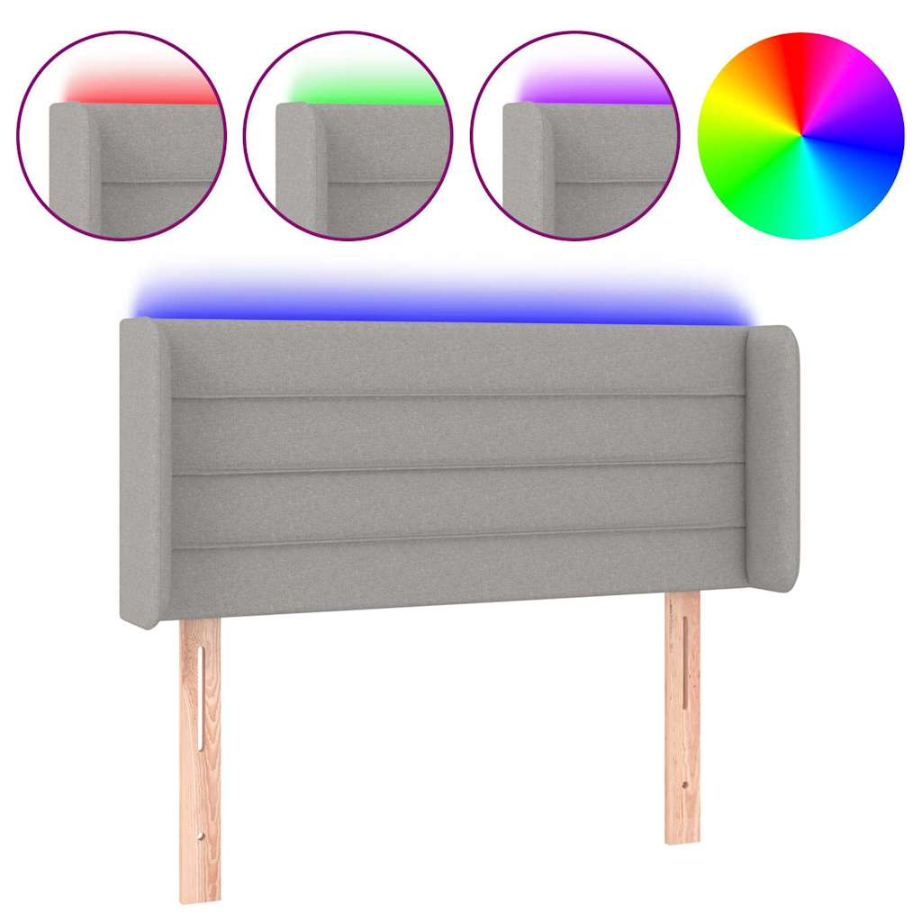 Vidaxl hoofdbord led 93x16x78 88 cm stof lichtgrijs