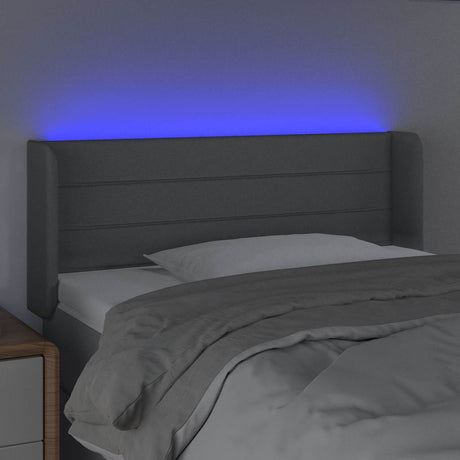 Vidaxl hoofdbord led 93x16x78 88 cm stof lichtgrijs