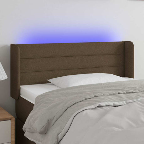 Vidaxl hoofdbord led 93x16x78 88 cm stof donkerbruin