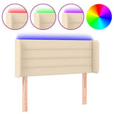 Vidaxl hoofdbord led 93x16x78 88 cm stof crèmekleurig