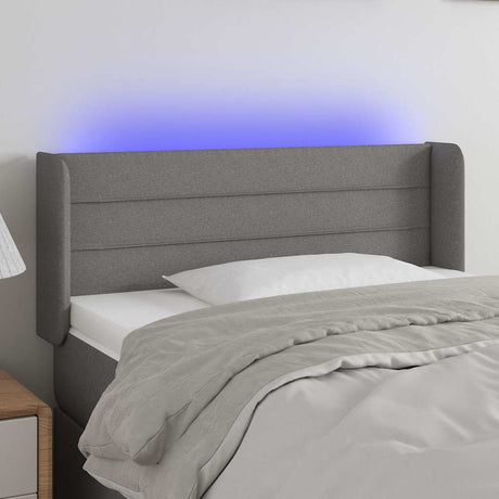 Vidaxl hoofdbord led 103x16x78 88 cm stof donkergrijs
