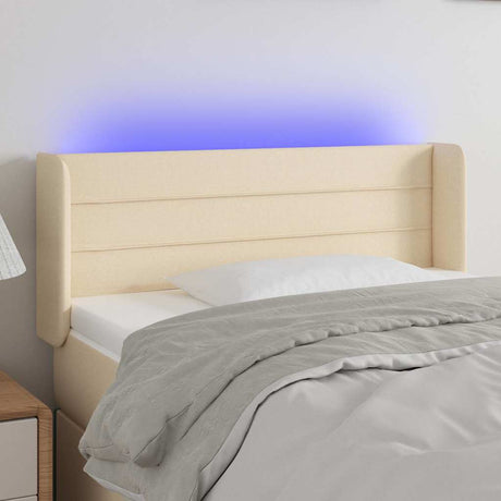 Vidaxl hoofdbord led 103x16x78 88 cm stof crèmekleurig