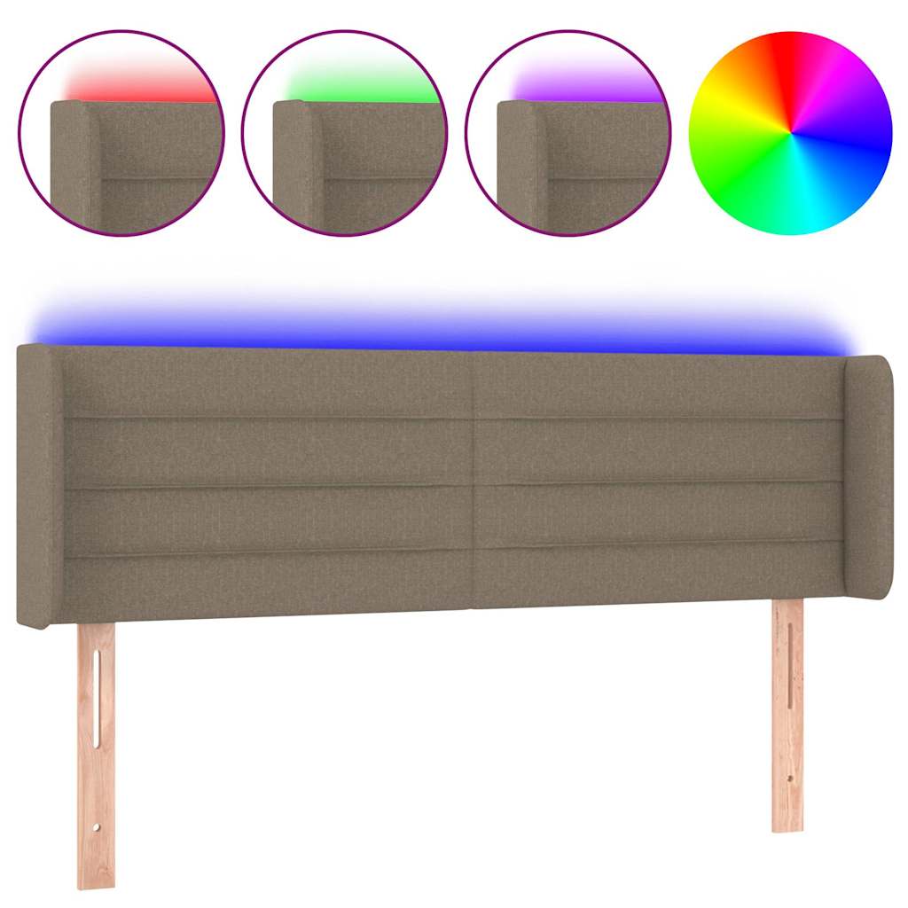 Vidaxl hoofdbord led 147x16x78 88 cm stof taupe