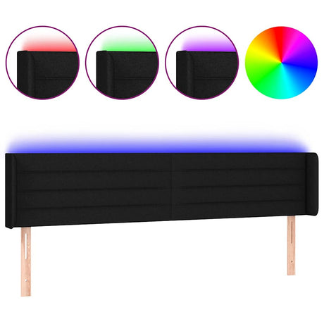 Vidaxl hoofdbord led 163x16x78 88 cm stof zwart