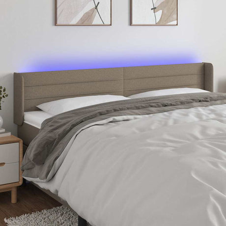 Vidaxl hoofdbord led 163x16x78 88 cm stof taupe