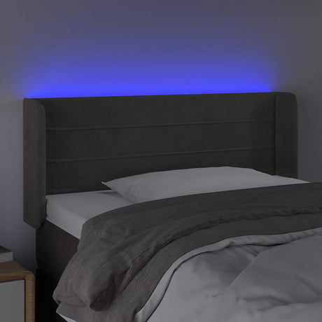 Vidaxl hoofdbord led 83x16x78 88 cm fluweel donkergrijs