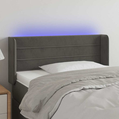 Vidaxl hoofdbord led 83x16x78 88 cm fluweel donkergrijs