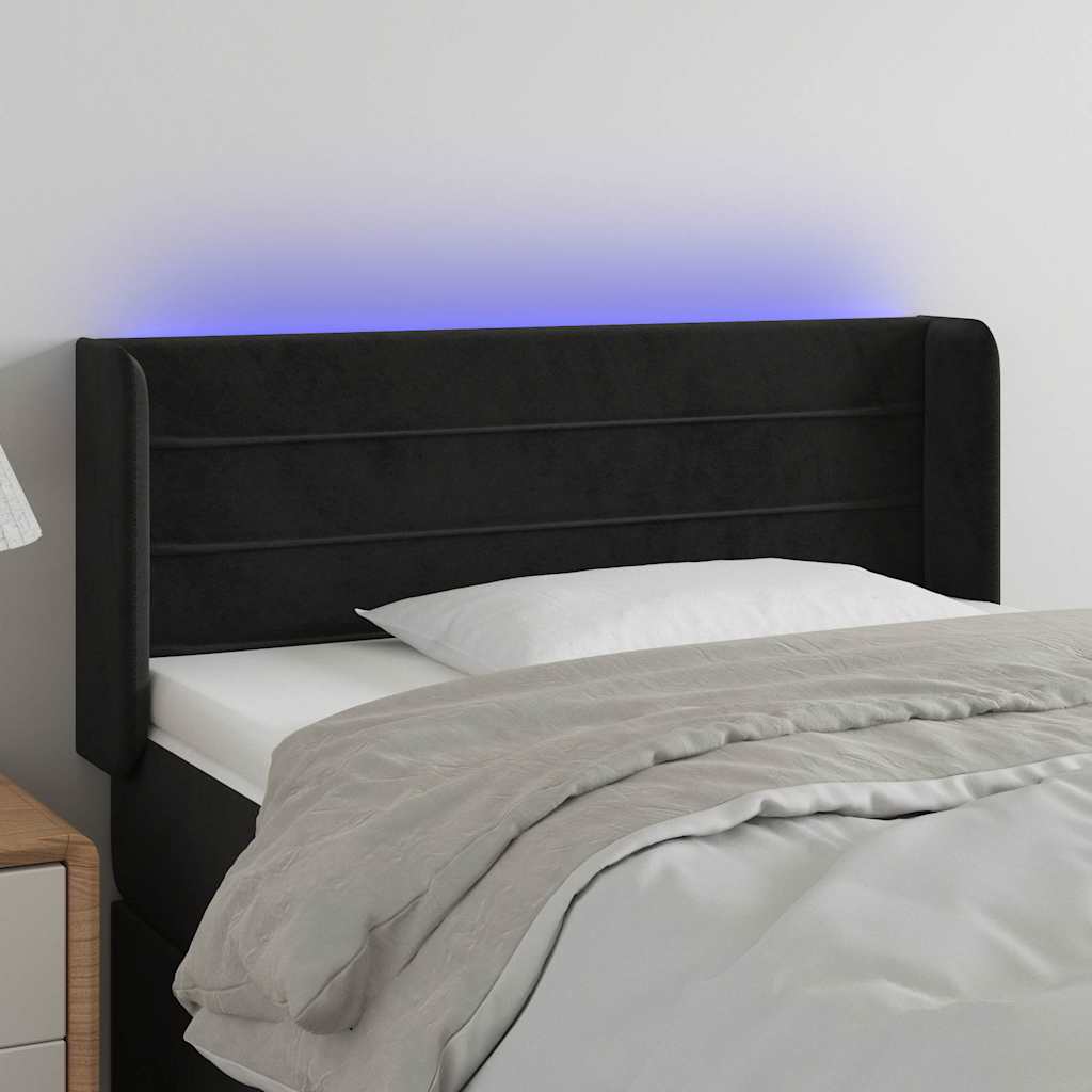 Vidaxl hoofdbord led 83x16x78 88 cm fluweel zwart