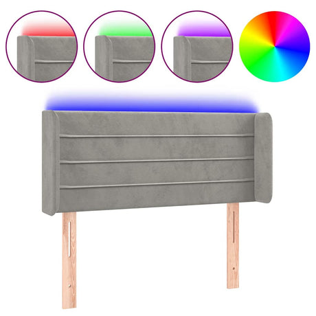 Vidaxl hoofdbord led 93x16x78 88 cm fluweel lichtgrijs