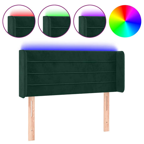 Vidaxl hoofdbord led 103x16x78 88 cm fluweel donkergroen
