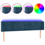 Vidaxl hoofdbord led 163x16x78 88 cm fluweel donkerblauw
