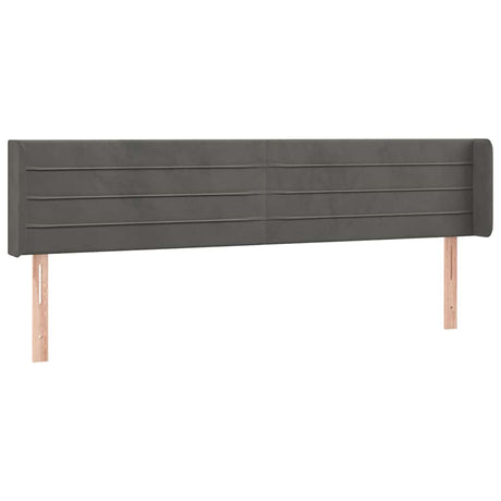 Vidaxl hoofdbord led 203x16x78 88 cm fluweel donkergrijs