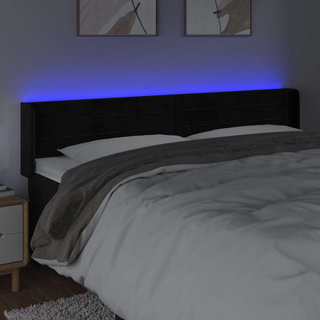 Vidaxl hoofdbord led 203x16x78 88 cm fluweel zwart