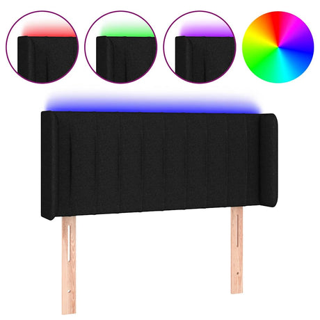 Vidaxl hoofdbord led 103x16x78 88 cm stof zwart