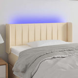 Vidaxl hoofdbord led 103x16x78 88 cm stof crèmekleurig