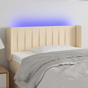Vidaxl hoofdbord led 103x16x78 88 cm stof crèmekleurig