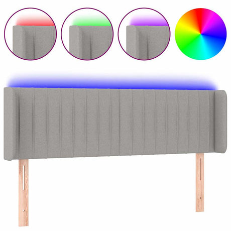 Vidaxl hoofdbord led 147x16x78 88 cm stof lichtgrijs